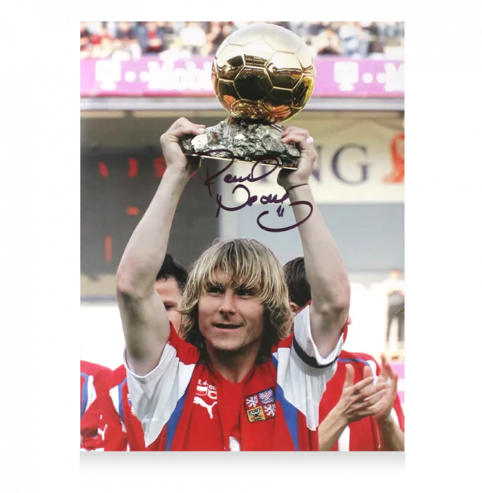 Pavel Nedved Signed Czech Republic Photo In Premium Photo Frame: 2003 Ballon D'Or Winner