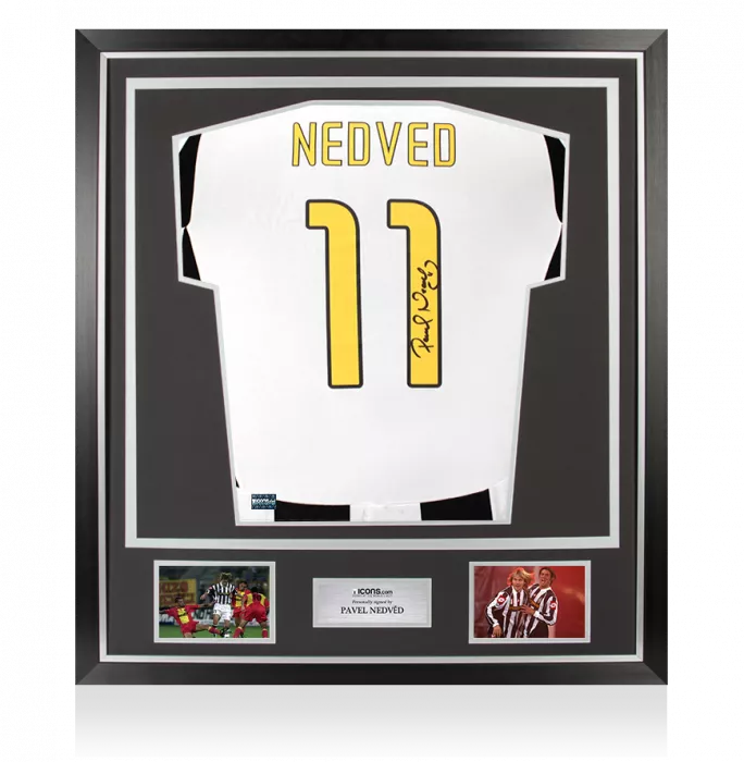 Pavel Nedved Signed Juventus 2024-25 Home Shirt with Fan Style Numbers In Classic Frame