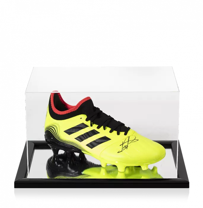 Pedri Signed Yellow Adidas Copa Sense .3 FG Boot In Acrylic Case