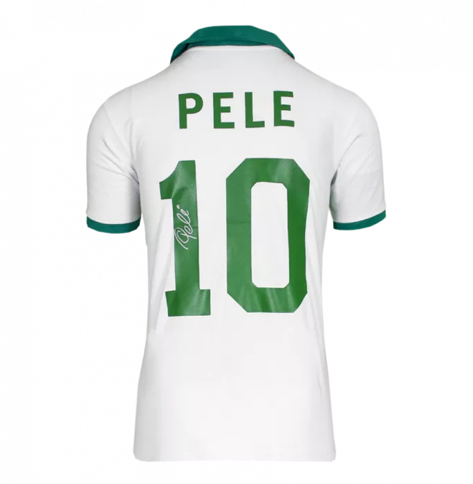 Pele Back Signed New York Cosmos Retro Shirt In Classic Frame