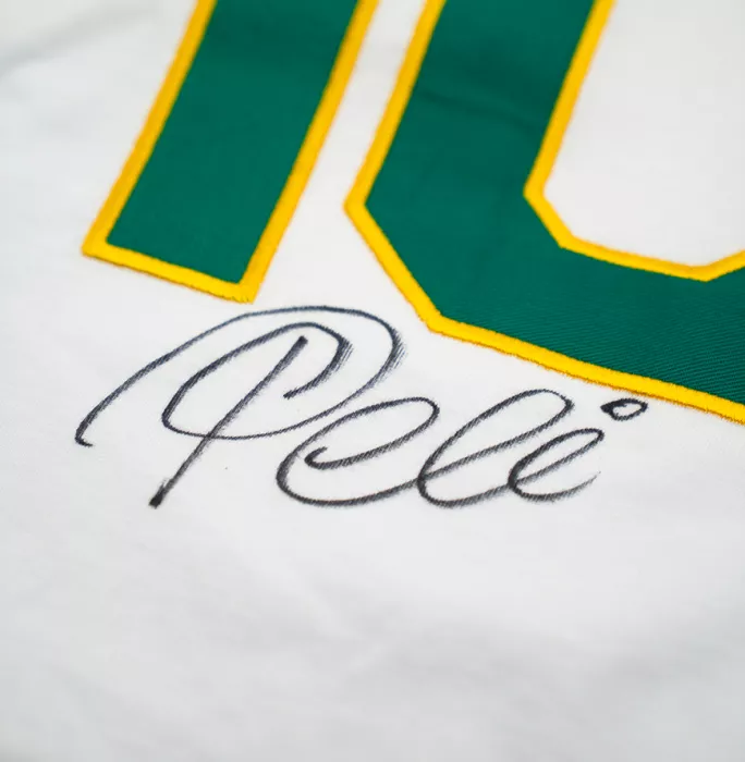 Pele Back Signed New York Cosmos Shirt In Hero Frame: Option 1