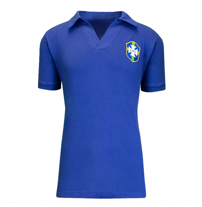 Pele Back Signed Retro Brazil Away Shirt In Classic Frame