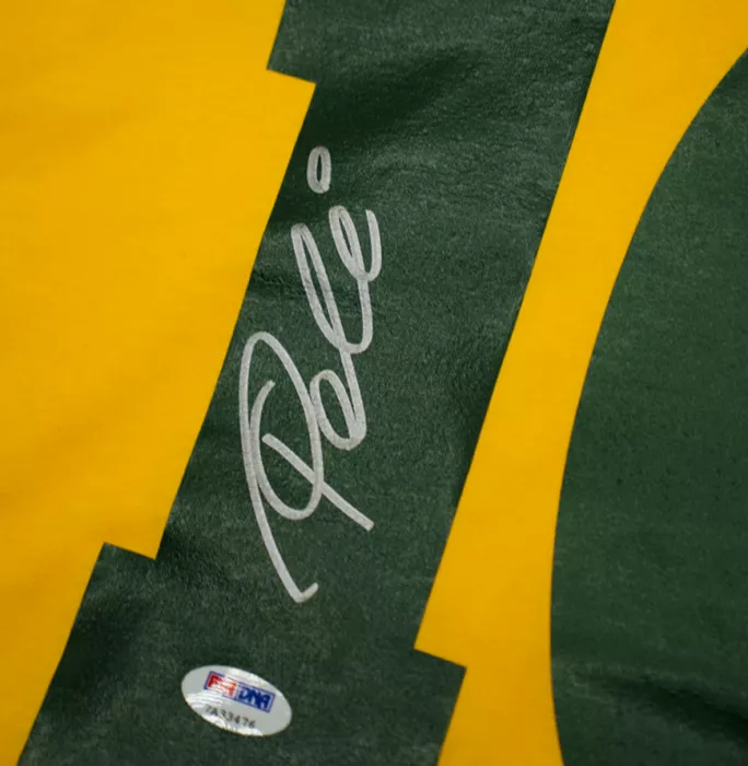 Pele Official 1970 FIFA World Cup™ Back Signed And Framed Retro Brazil Home Shirt