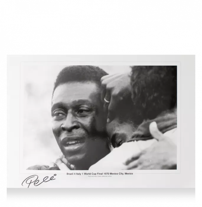 Pele Signed Brazil Print: 1970 World Cup Final Celebration