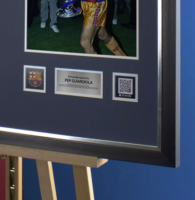Pep Guardiola Official FC Barcelona Front Signed And Framed 1992 Home Shirt