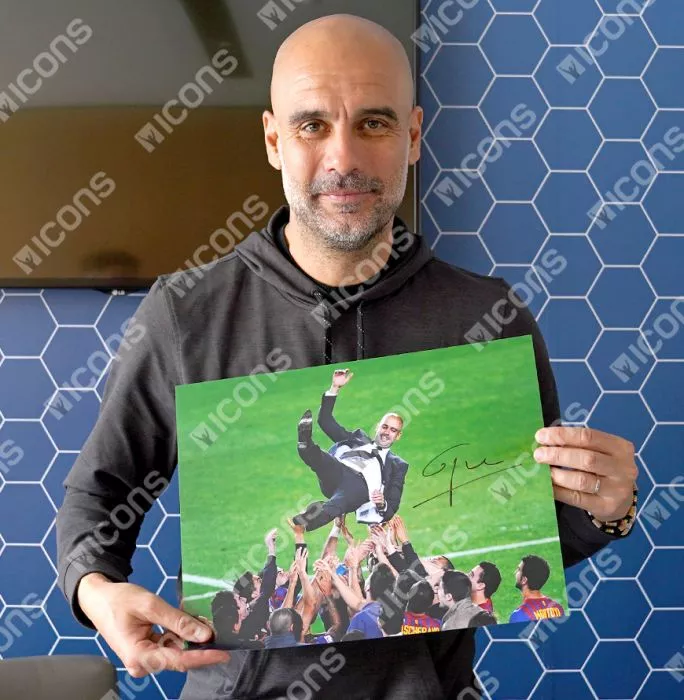 Pep Guardiola Official FC Barcelona Signed And Framed Photo: Blaugrana Icon
