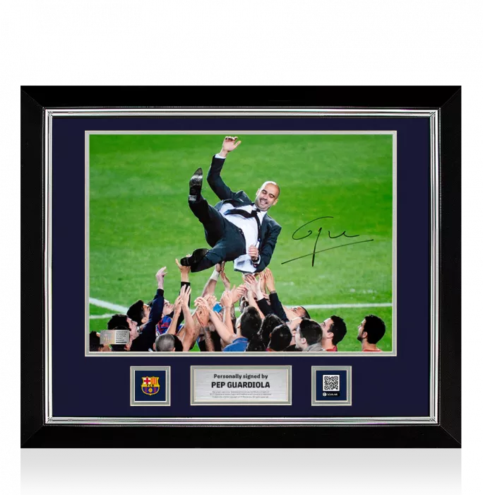 Pep Guardiola Official FC Barcelona Signed and Framed Photo: Blaugrana Icon
