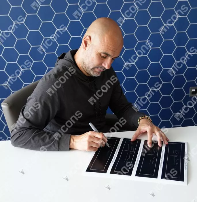 Pep Guardiola Signed Plaque And Photo Frame: 2022-23 Premier League Winner