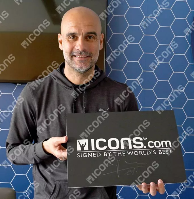 Pep Guardiola Signed Plaque And Photo Frame: 2023 FA Cup Winner