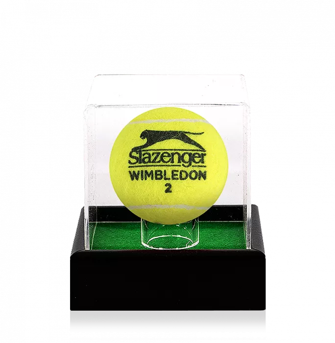 Pete Sampras & Andre Agassi Signed Wimbledon Tennis Ball In Acrylic Case
