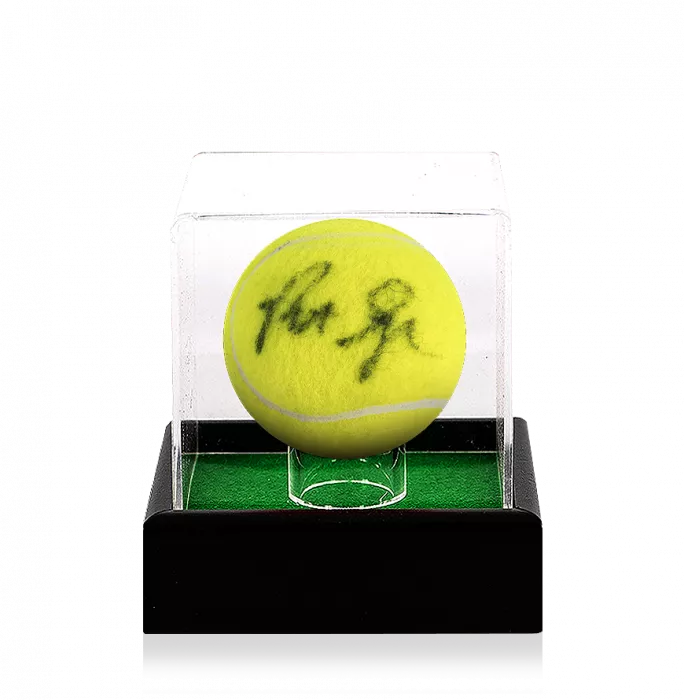 Pete Sampras & Andre Agassi Signed Wimbledon Tennis Ball In Acrylic Case