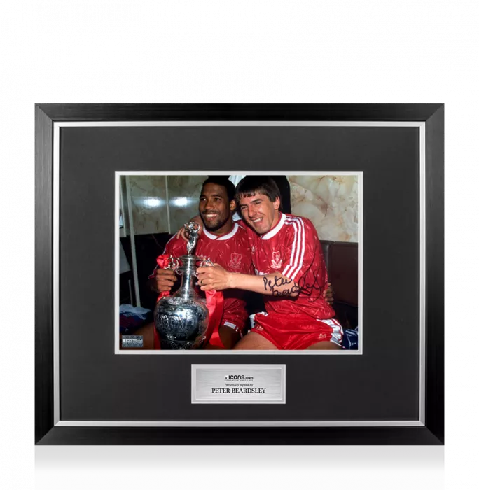 Peter Beardsley Signed Liverpool FC Photo In Premium Photo Frame: 1989-90 Division One Winner