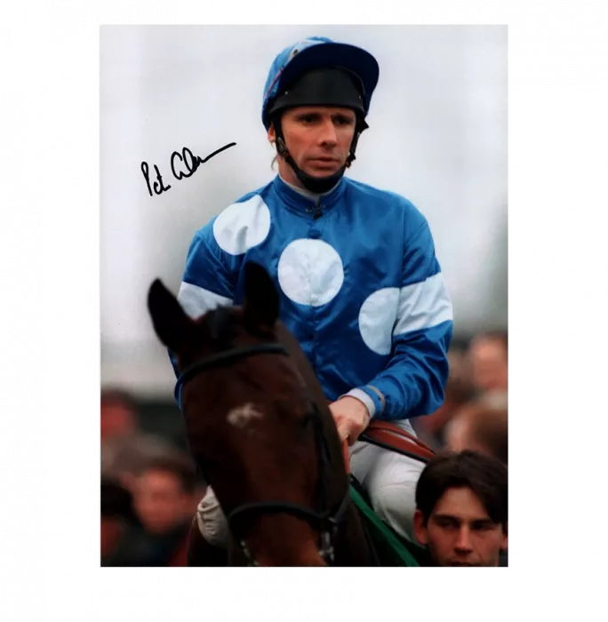 Peter Scudamore Signed Photo In Black Wooden Frame