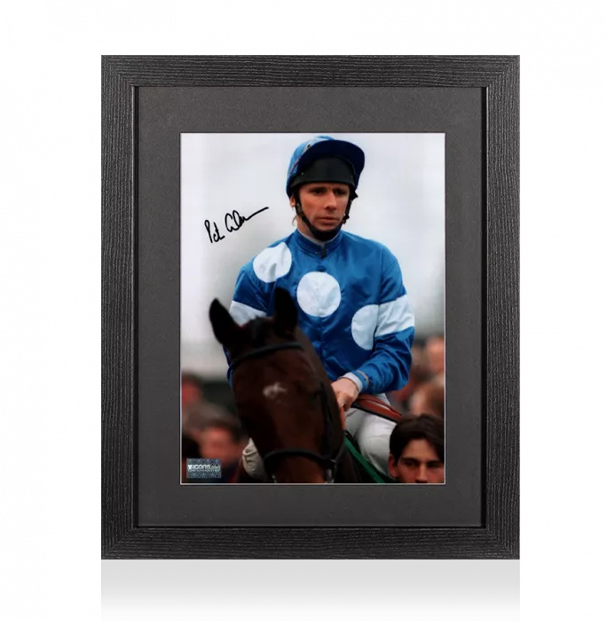Peter Scudamore Signed Photo In Black Wooden Frame
