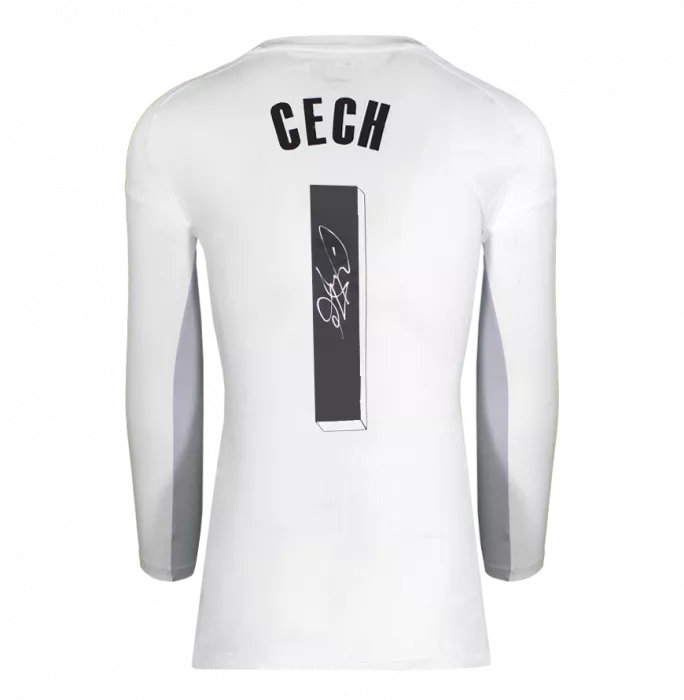 Petr Cech Official UEFA Champions League Back Signed And Hero Framed Adidas TIRO Goalkeeper Shirt With Fan Style Number