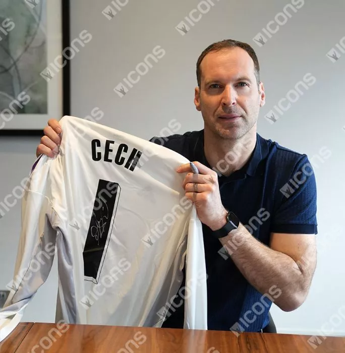 Petr Cech Official UEFA Champions League Back Signed And Hero Framed Adidas TIRO Goalkeeper Shirt With Fan Style Number