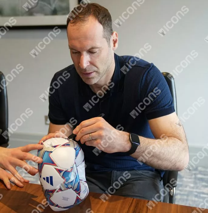 Petr Cech Official UEFA Champions League Signed Football In Acrylic Case