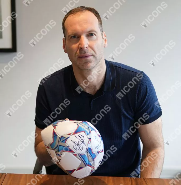 Petr Cech Official UEFA Champions League Signed Football In Acrylic Case