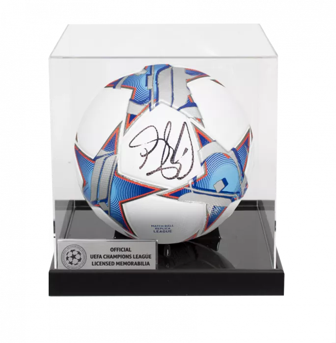 Petr Cech Official UEFA Champions League Signed Football In Acrylic Case