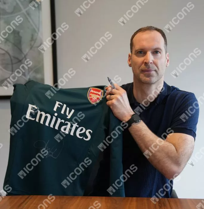 Petr Cech Signed Arsenal 2017-18 Goalkeeper Shirt In Hero Frame: Option 1
