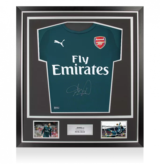 Petr Cech Signed Arsenal 2017-18 Goalkeeper Shirt In Classic Frame
