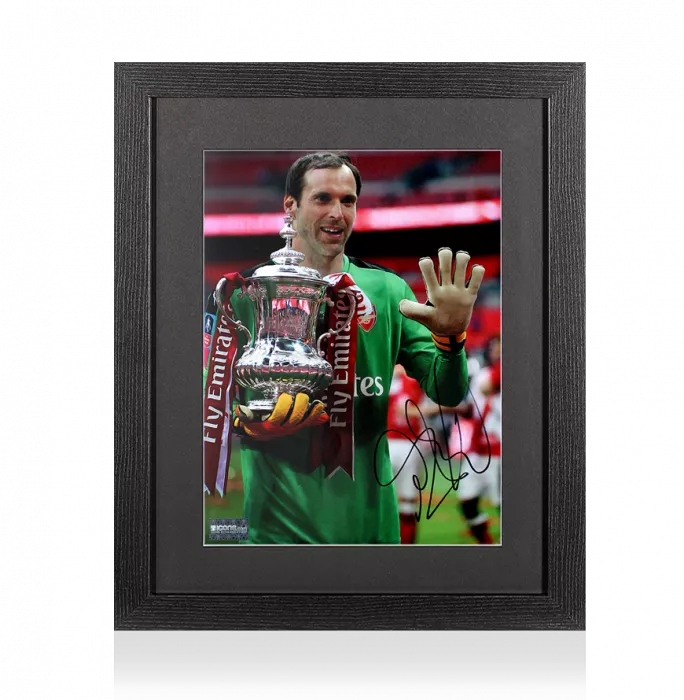 Petr Cech Signed Arsenal Photo In Black Wooden Frame: 2017 FA Cup Winner
