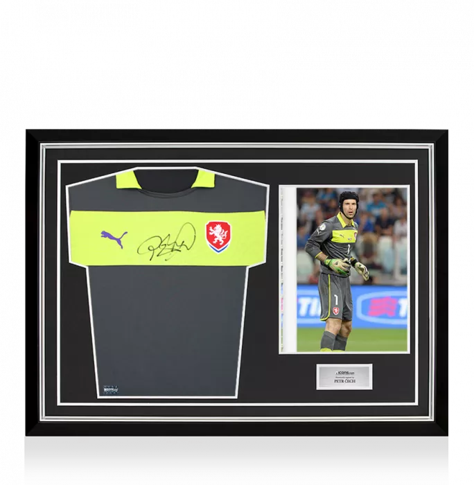 Petr Cech Signed Czech Republic 2012-13 Goalkeeper Shirt In Hero Frame: Option 1