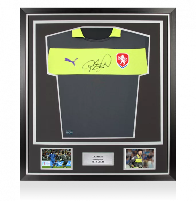 Petr Cech Signed Czech Republic 2012-13 Goalkeeper Shirt In Classic Frame