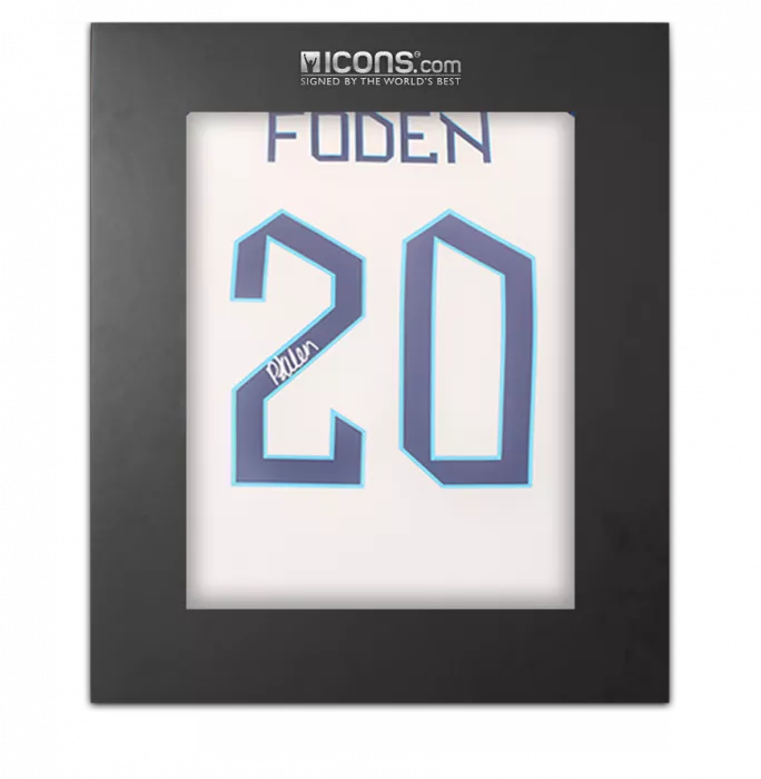 Phil Foden Back Signed England 2022-23 Home Shirt In Deluxe Packaging