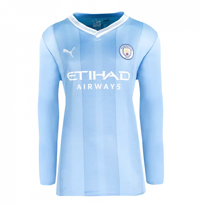 Phil Foden Back Signed Manchester City 2023-24 Long Sleeved Home Shirt