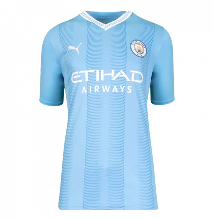 Phil Foden Official UEFA Champions League Back Signed And Framed Manchester City 2023-24 Home Shirt