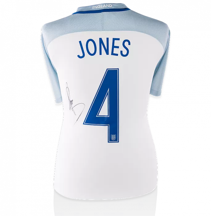 Phil Jones England Back Signed 2016-17 Home Shirt