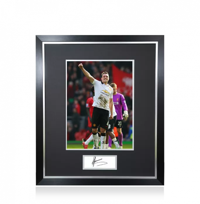 Phil Jones Signed Plaque and Photo Frame: Anfield Victory