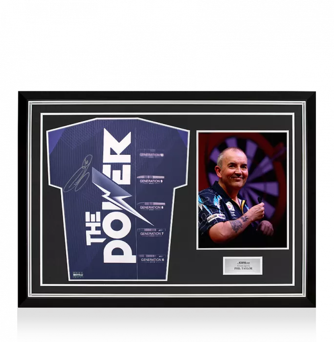 Phil Taylor Signed Polo Shirt - 'The Power' In Hero Frame: Option 1