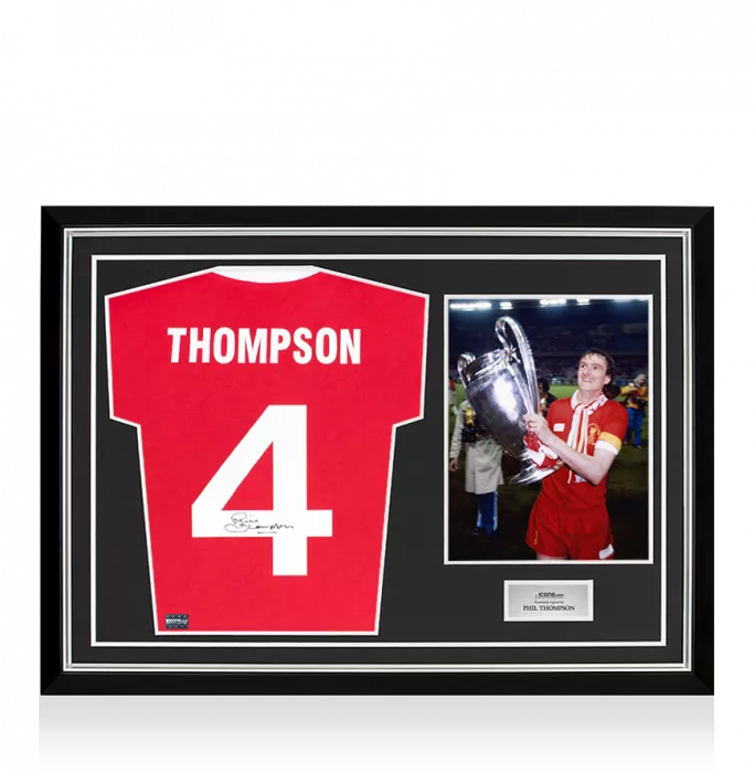 Phil Thompson Back Signed Liverpool 1978 Home Shirt In Hero Frame: Option 1