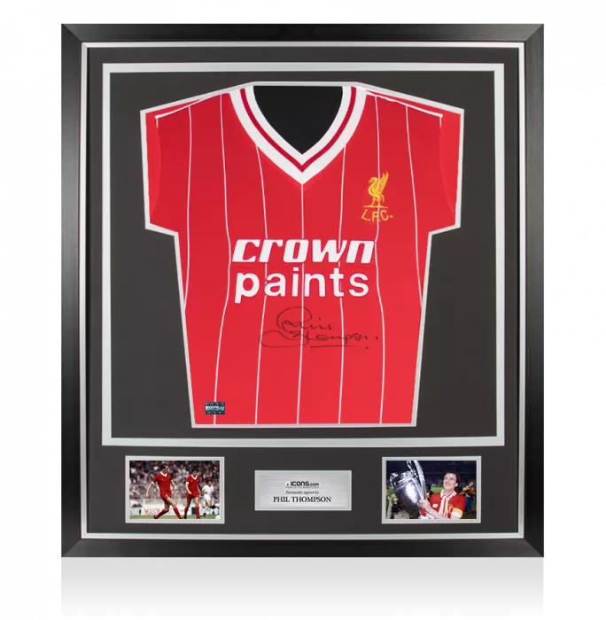 Phil Thompson Front Signed Liverpool 1982-83 Home Shirt In Classic Frame