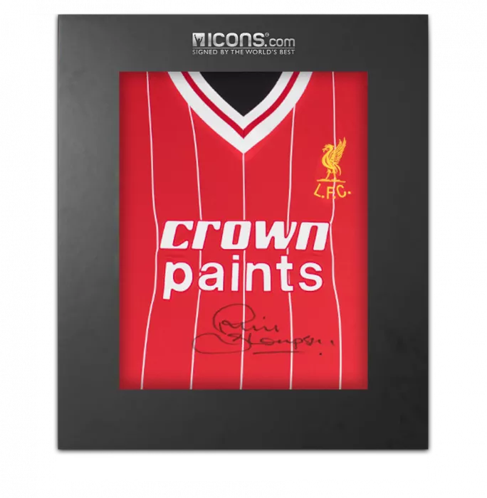 Phil Thompson Front Signed Liverpool 1982-83 Home Shirt In Deluxe Packaging