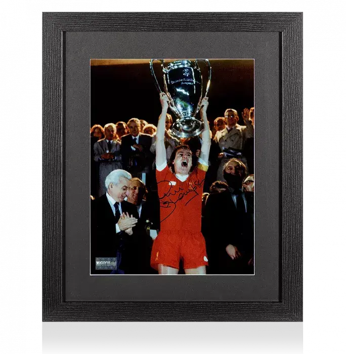 Phil Thompson Signed Liverpool Photo In Black Wooden Frame: 1981 European Cup Winners