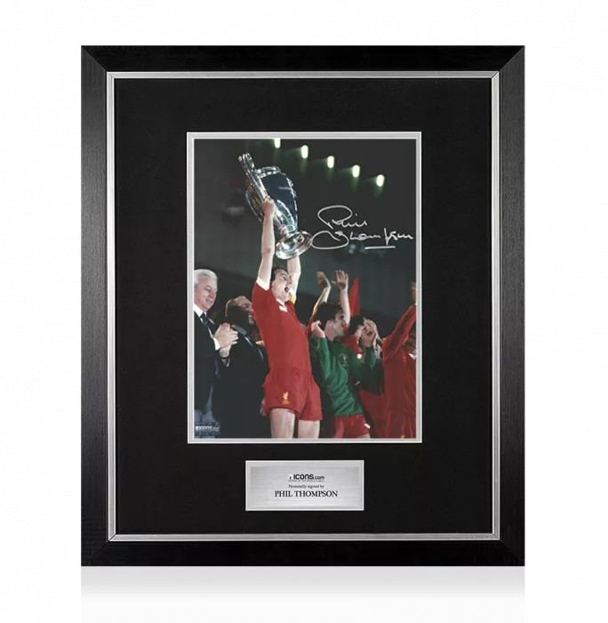 Phil Thompson Signed Liverpool Photo In Premium Photo Frame