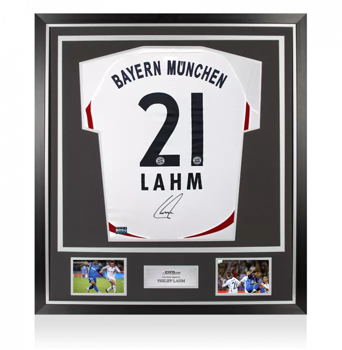 Philipp Lahm Back Signed FC Bayern Munich 2006-07 Away Shirt In Classic Frame