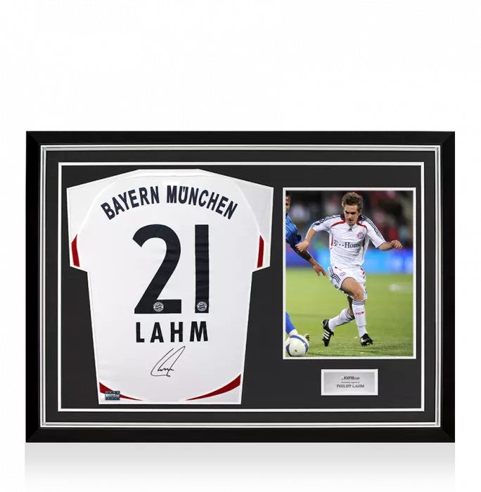 Philipp Lahm Back Signed FC Bayern Munich 2006-07 Away Shirt In Hero Frame: Option 1