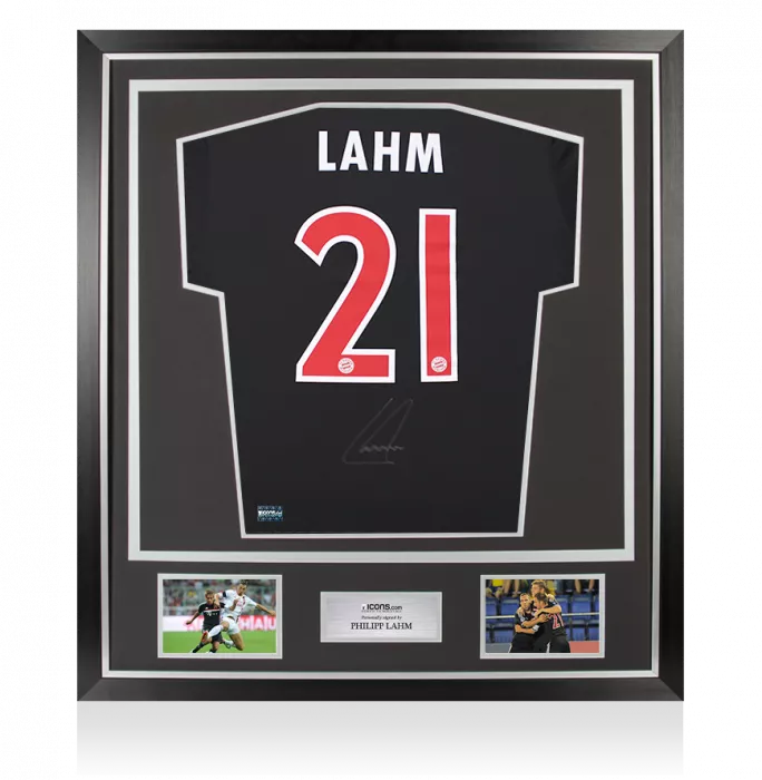 Philipp Lahm Back Signed FC Bayern Munich 2011-12 Third Shirt In Classic Frame