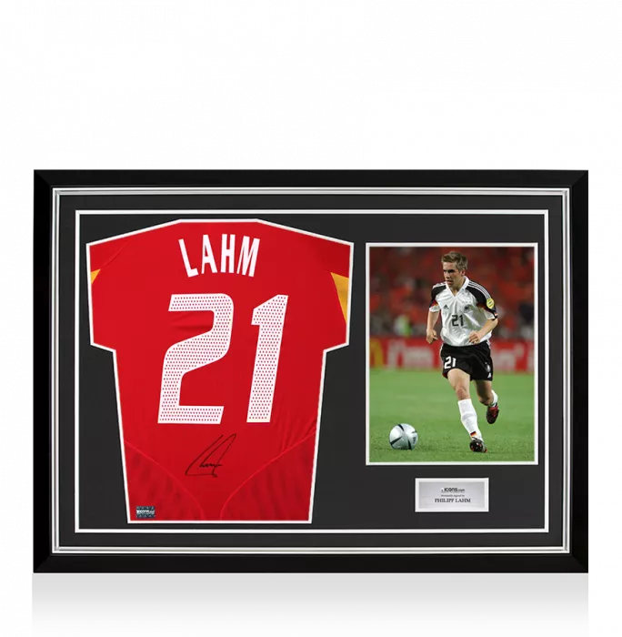 Philipp Lahm Back Signed Germany 2004-06 Third Shirt In Hero Frame: Option 1