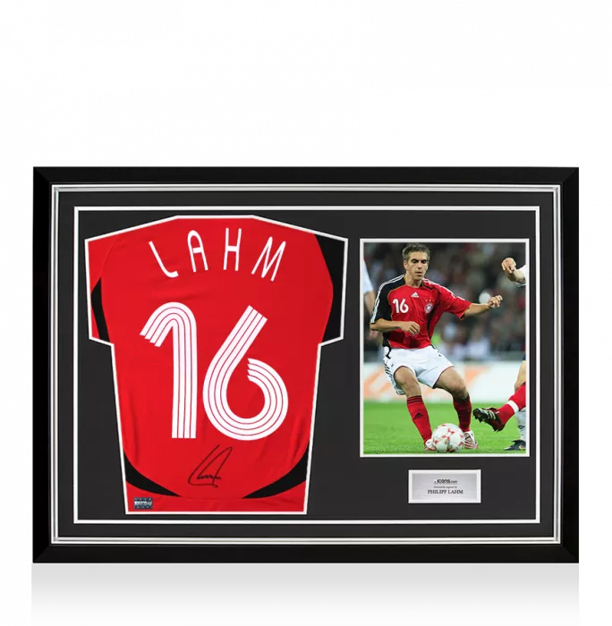 Philipp Lahm Back Signed Germany 2005-07 Away Shirt In Hero Frame: Option 1