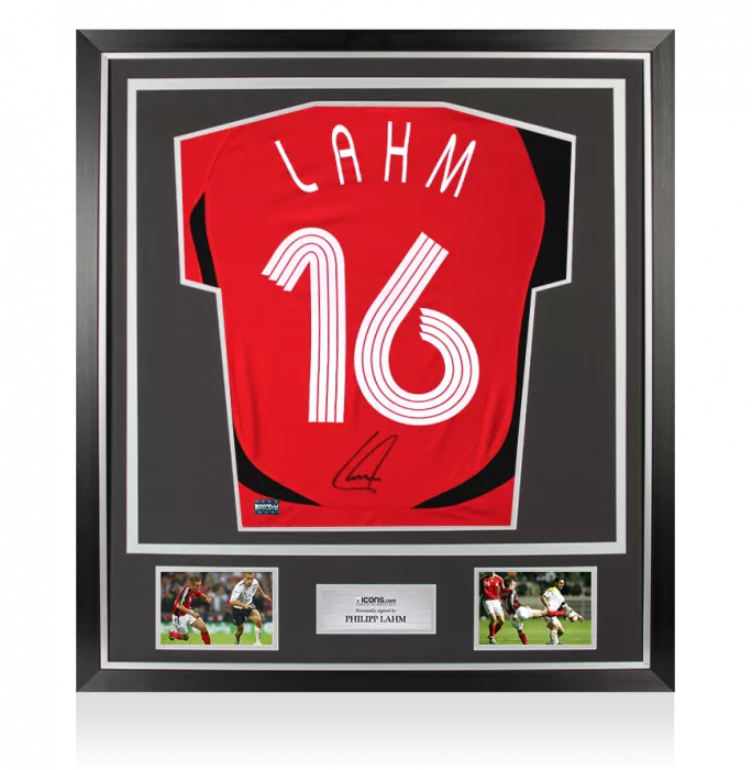 Philipp Lahm Back Signed Germany 2005-07 Away Shirt In Classic Frame