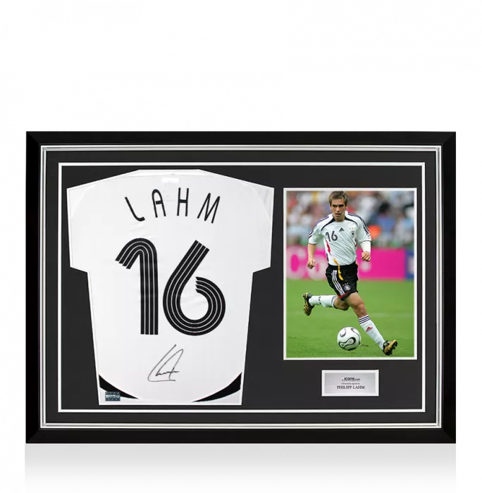Philipp Lahm Back Signed Germany 2005-07 Home Shirt In Hero Frame: Option 1