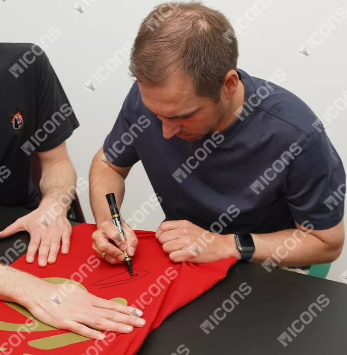 Philipp Lahm Back Signed Germany 2008-09 Away Shirt In Classic Frame