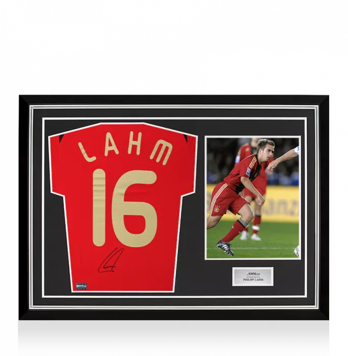 Philipp Lahm Back Signed Germany 2008-09 Away Shirt In Hero Frame: Option 1