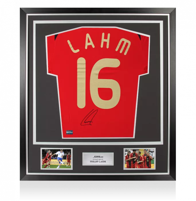 Philipp Lahm Back Signed Germany 2008-09 Away Shirt In Classic Frame