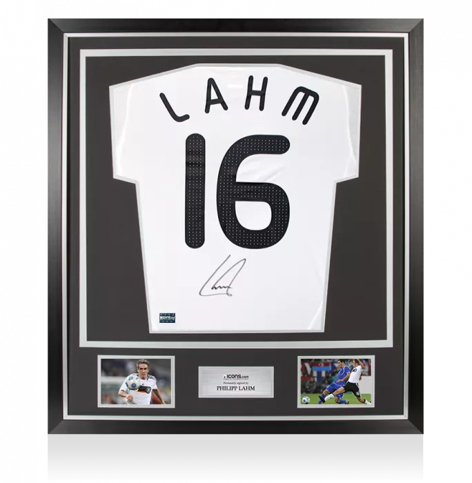 Philipp Lahm Back Signed Germany 2008-09 Home Shirt In Classic Frame